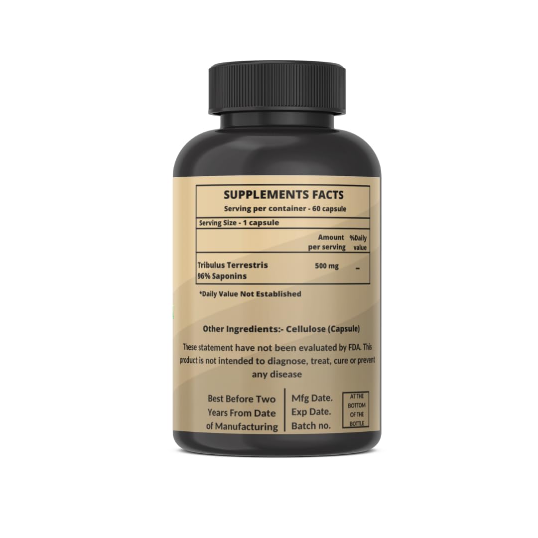 Heroot Tribulus Terrestris Supplement for Men & Women Capsules 60 Count
