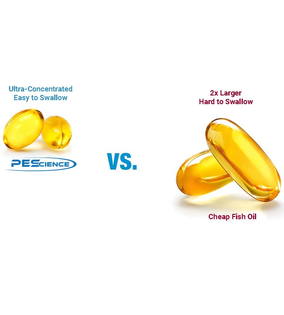 PEScience Omega-3+ Fish Oil Supplement Softgel 120 Count