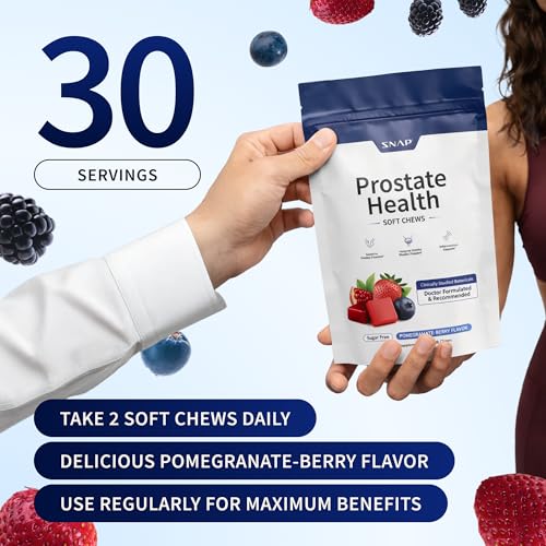 Snap Supplements Nitric Oxide Beet Root Gummies + Prostate Health Soft Chews, 120 Count