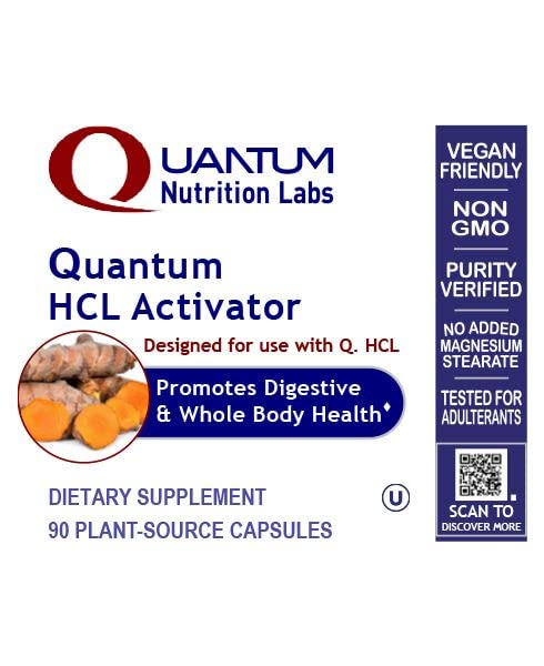 Quantum Nutrition HCL Activator - Pepsin Digestive Enzymes Capsules 90 Count