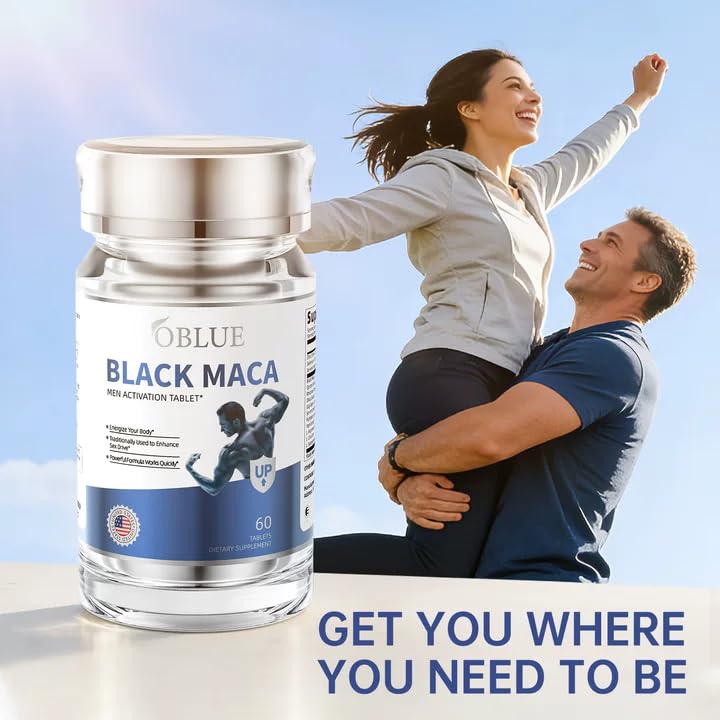 OBLUE Black Maca Men Activation Supplement Tablets 60 Count