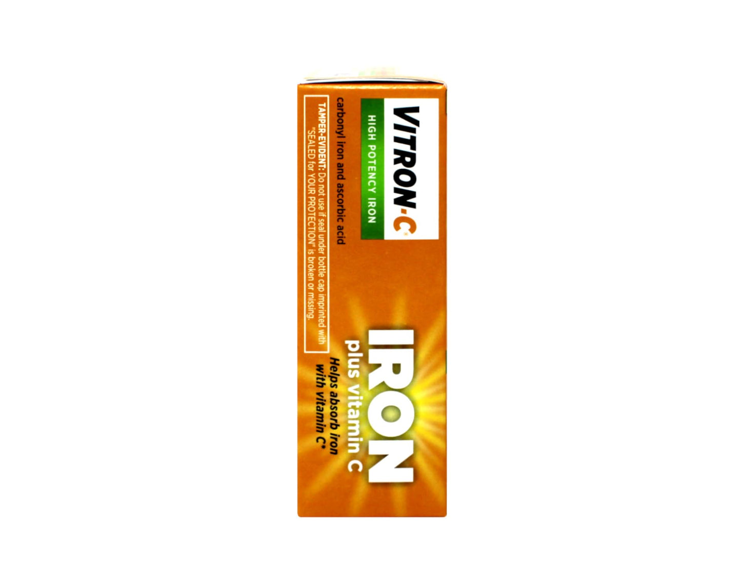 Vitron-C High Potency Iron Dietary Supplement – Iron Plus Vitamin C, 65 mg Elemental Iron, 60 Coated Tablets