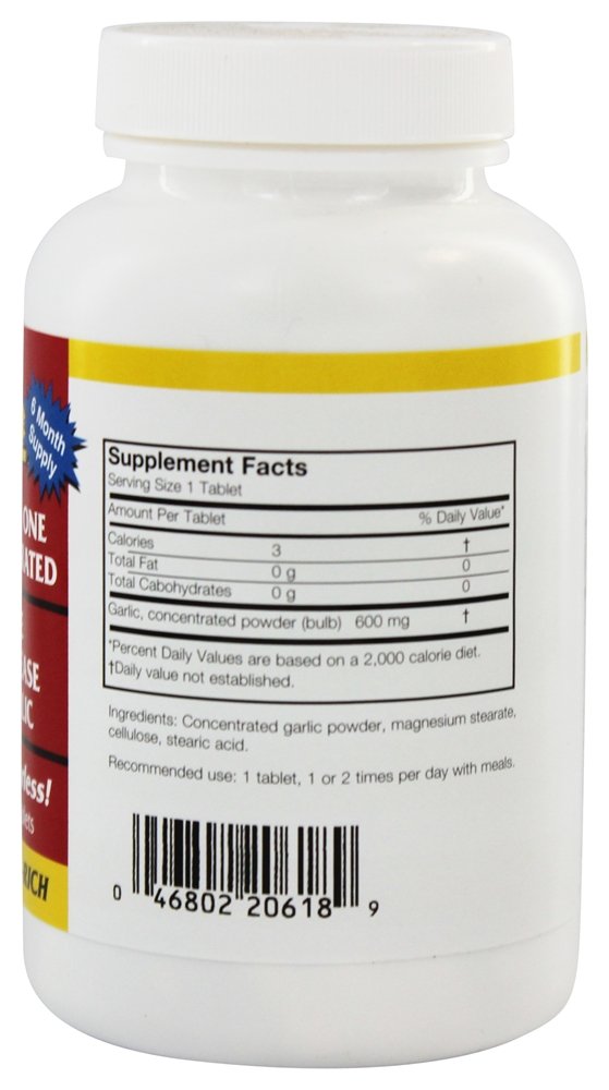 Arizona Natural Garlic Time Time-Release 1800 mg Tablets, 180 Count