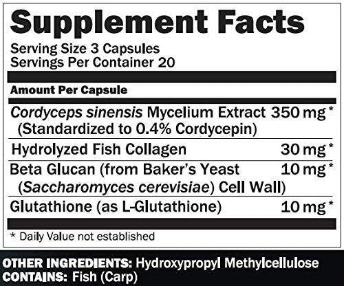 CORDYTHAI Cordyceps Extract and Collagen Supplement, 60 Capsules