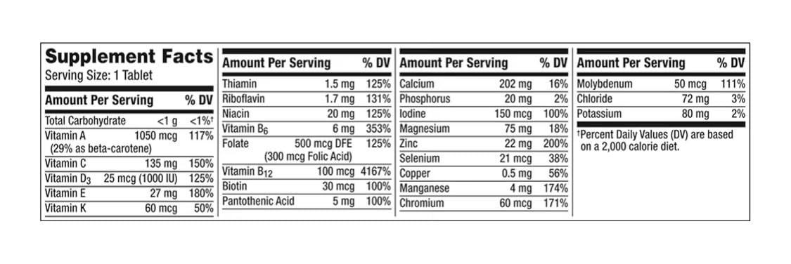Goofy Turtle Silver Men 50+ Multivitamin Tablets, 275 Count