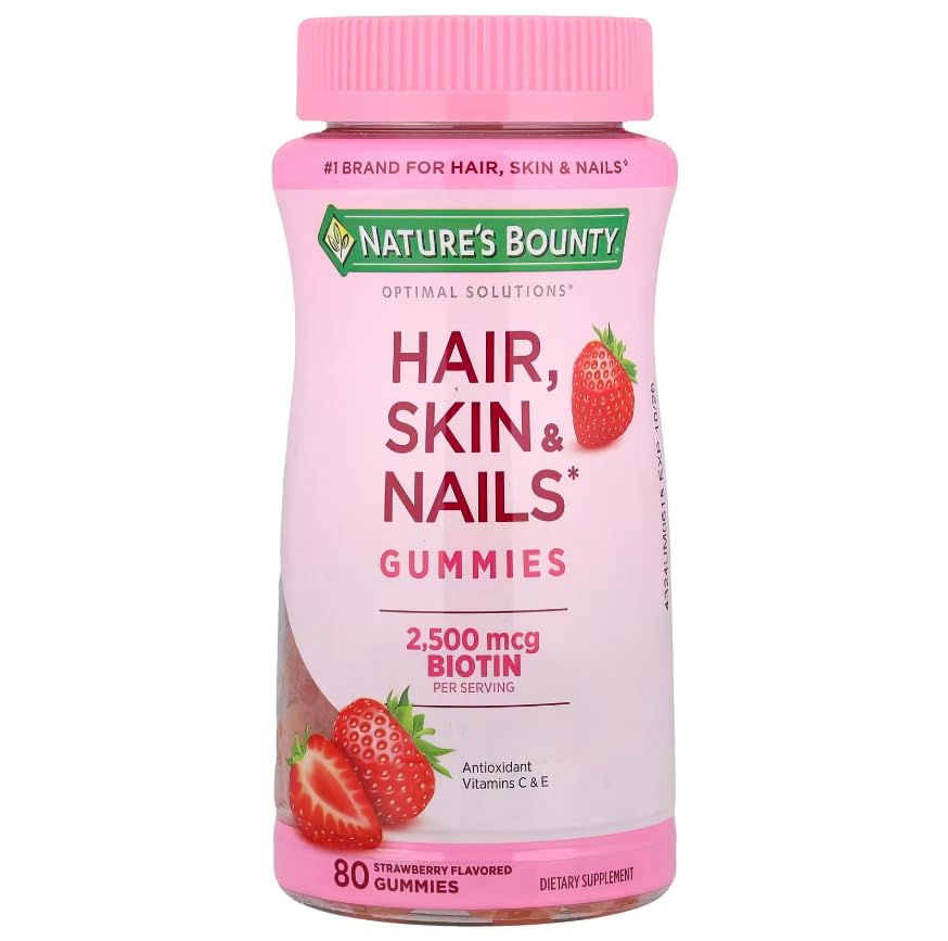 Nature's Bounty Optimal Solutions Hair, Skin & Nails with Biotin, 160 Gummies