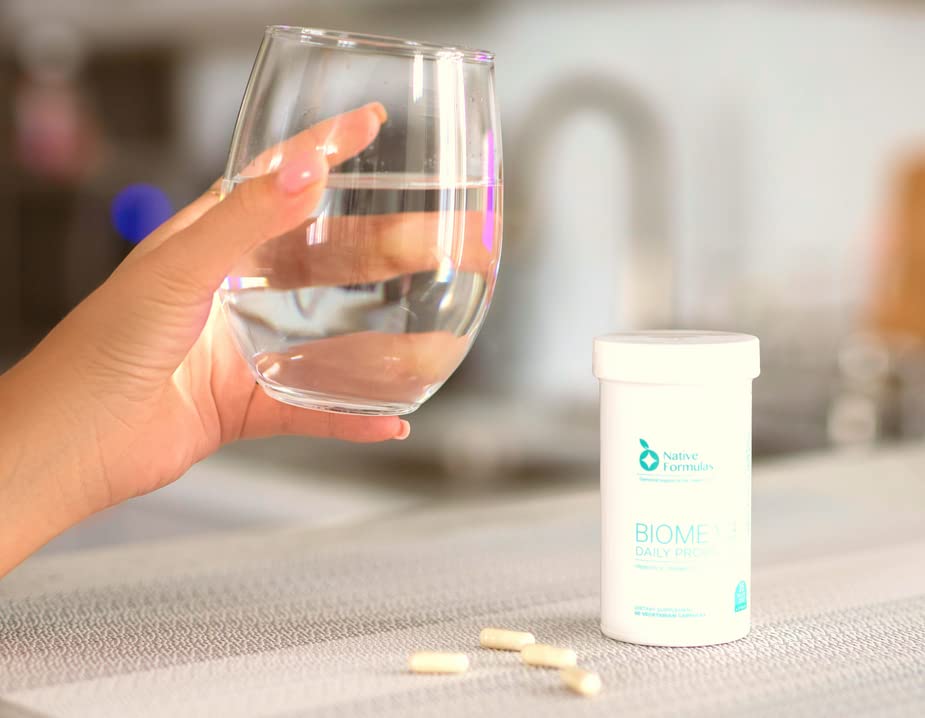 Native Formulas Biome V3 Probiotic, Prebiotic, & Fulvic Minerals Supplements 60 Vegan Capsules - 35 Billion CFU, 6 Strains, FODMAP Friendly, Supports Digestive, Immune & Gut Health