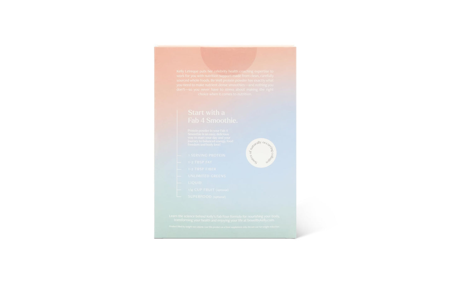 Be Well by Kelly LeVeque Grass Fed Beef Protein Powder Sample Pack, 3 Servings