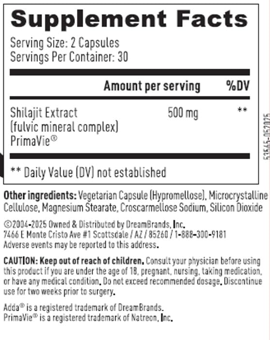 Adda PrimaVie Shilajit Capsule 60 Count