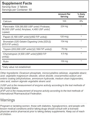 Vitacost Brand FlavenZym Systemic Enzymes Tablets 180