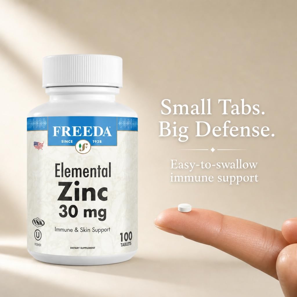 FREEDA Elemental Zinc 30 mg Tablet, 100 Tablets