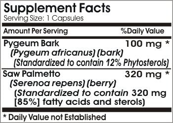 PureControl Supplements Pygeum 100mg & Saw Palmetto 320mg Standardized Extract Capsules, 100 Capsules