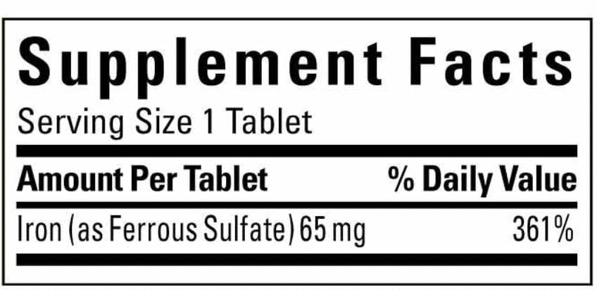 nalkot Nature Made Iron 65 mg, 365 Tablets