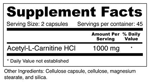 Wellness Resources Acetyl-L-Carnitine 500 mg Capsules, 90 Capsules
