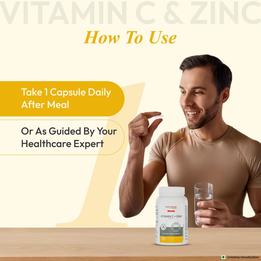 Patanjali Vitamin C with Zinc Capsule 1 Count