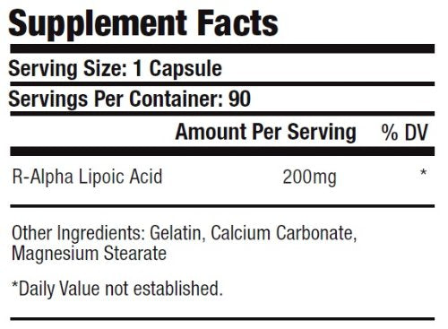 KRK SUPPLEMENTS R-ALA R-Alpha Lipoic Acid 200mg Capsules, 270 Total Capsules