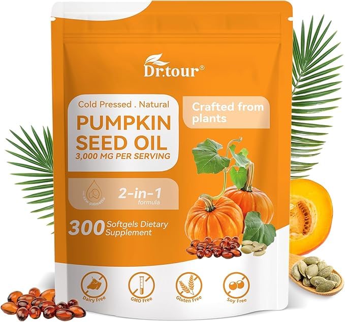Dr.tour Pumpkin Seed Oil with Saw Palmetto Softgels, 300 Softgels
