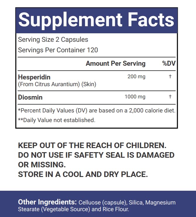 VitaCosmoX Diosmin Hesperidin 1200 mg Complex, 480 Capsules