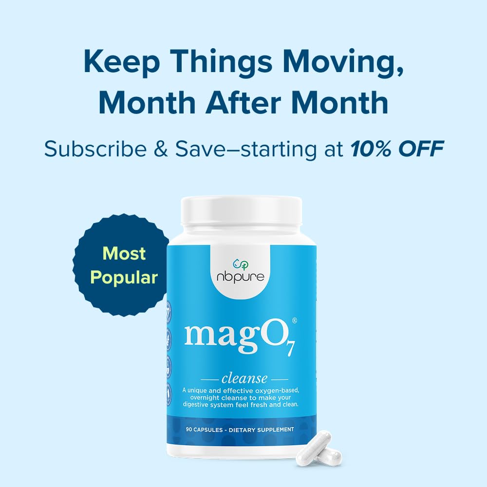 nbpure MagO7 Natural Colon Cleanse & Detox with Ozonated Magnesium Oxide, 90 Capsules