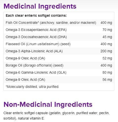 Webber Naturals Omega 3-6-9 High Potency 1200 mg Fish, Flax & Borage Softgel, 180 Count