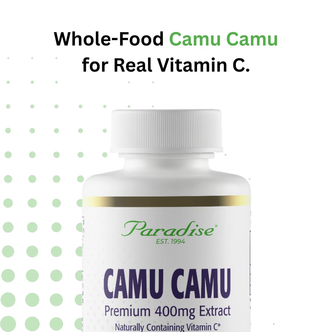 Paradise Herbs Organic Camu Camu Extract 400 mg Capsules 180 Count