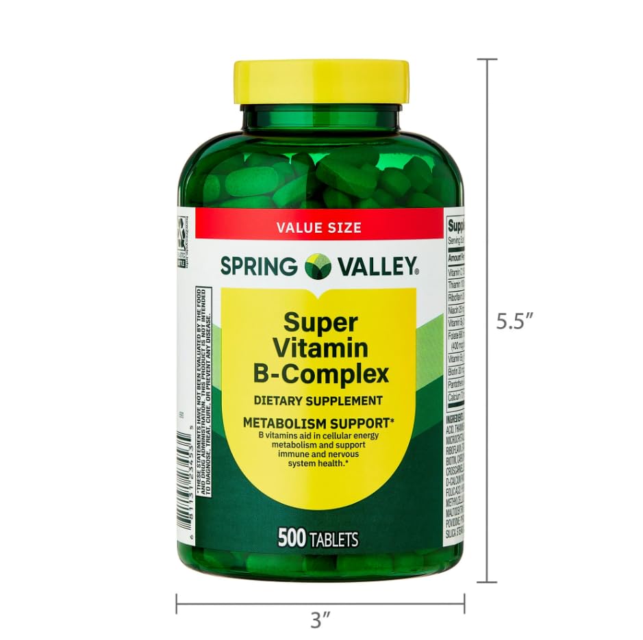 Generic Super Vitamin B-Complex Dietary Supplement 500 Tablets