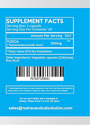 Nutraceutical Solution TUDCA 350mg Capsule, 60 Capsules