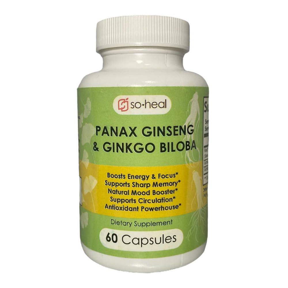 SoHeal Ginseng and Ginkgo Biloba Capsules 60 Count