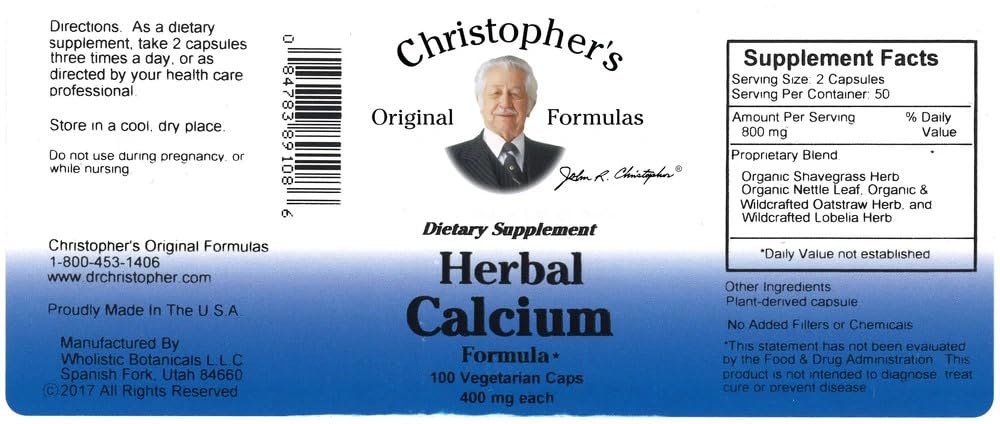 Christopher's Original Formulas Herbal Calcium Capsule 1 Count