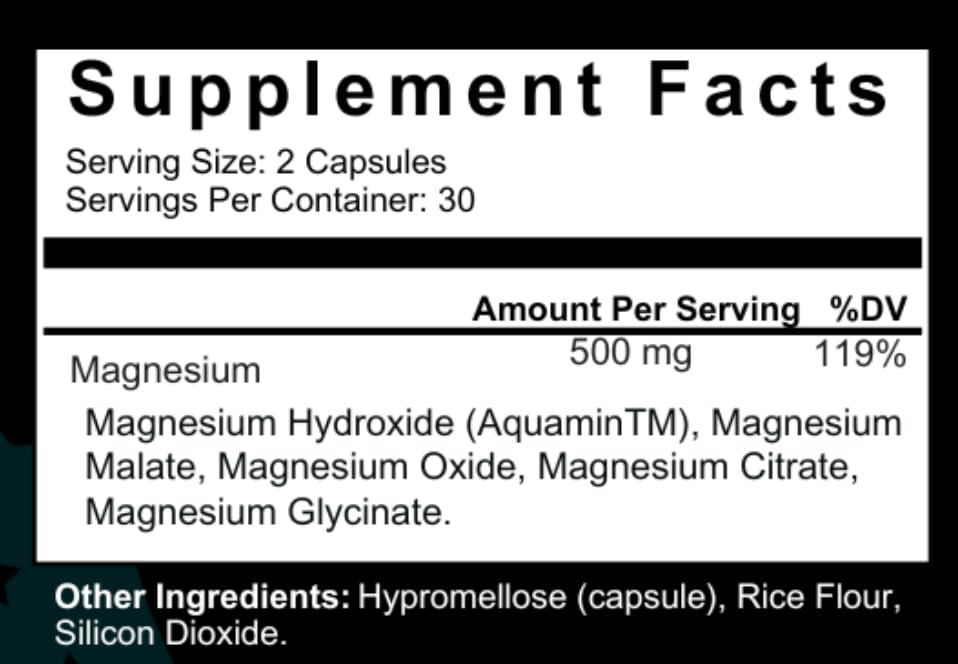 Invincible Supplements Ultimate Magnesium Complex Capsules 60 Count