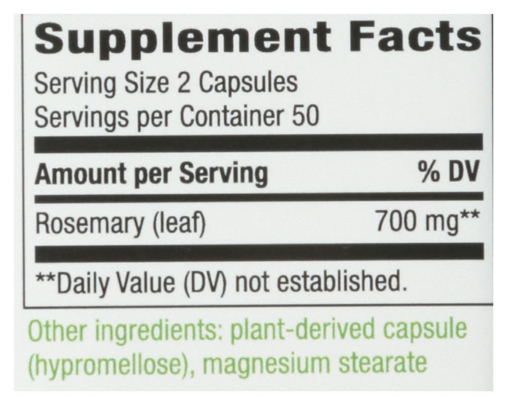 Nature's Way Rosemary Leaves 100 Capsules