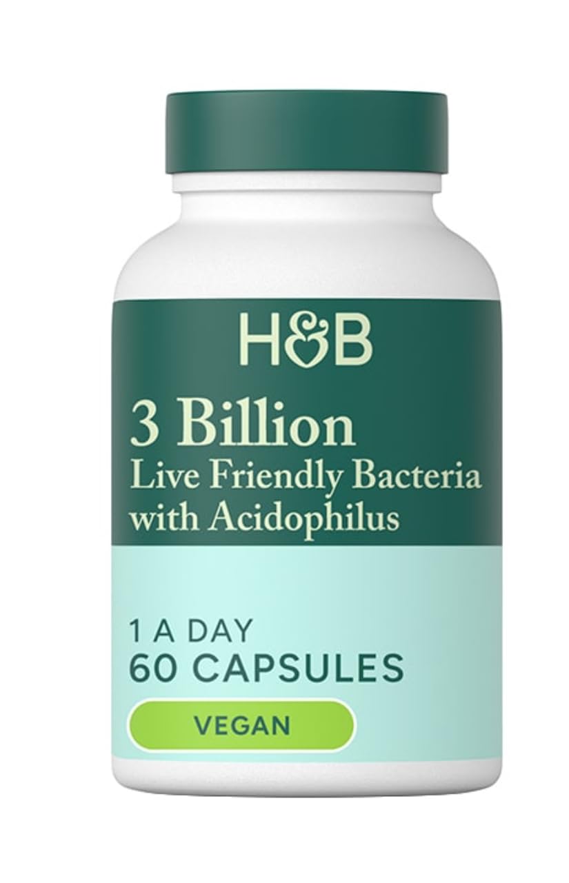 Generic Holland and Barrett Live Friendly Bacteria with Acidophilus 3 Billion 60 Capsules