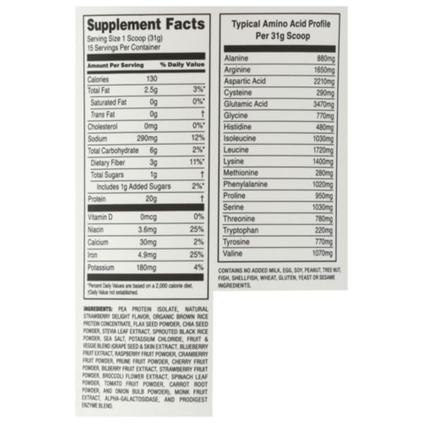 Generic Sprouts Strawberry Delight Vegan Protein Powder, 16.9 oz