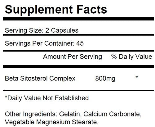 KRK SUPPLEMENTS Beta Sitosterol 800mg Per Serving Prostate Support, 180 Capsules