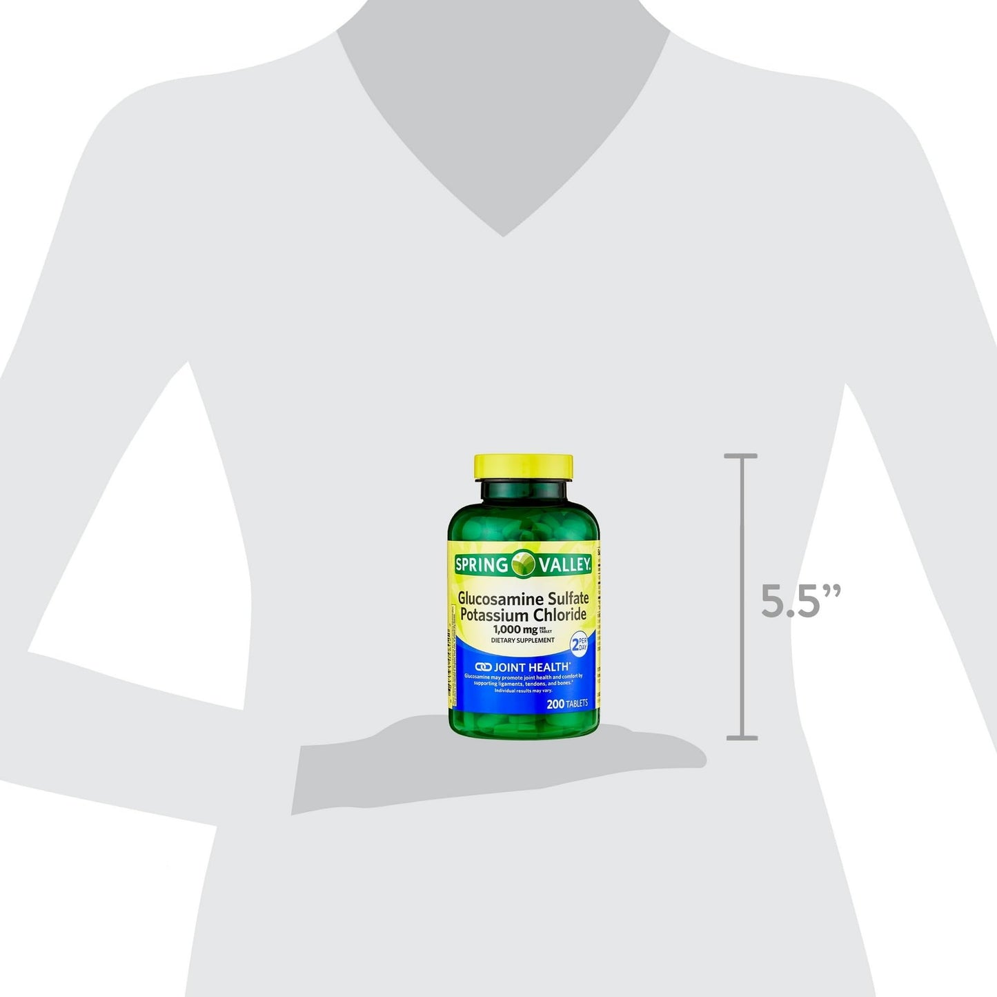 BASKETGOODS Glucosamine Sulfate Potassium Chloride Tablets, 200 Count