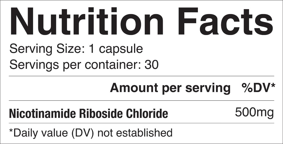 VITRUVIN Nicotinamide Riboside 500mg Capsule, 30 Count