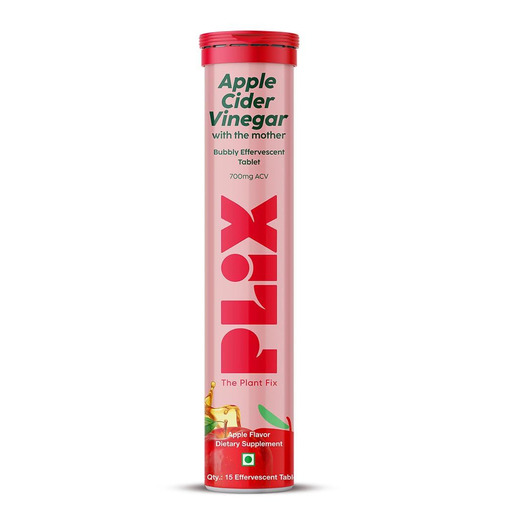 PLIX - THE PLANT FIX Apple Cider Vinegar 15 Effervescent Tablet 60 Tablets