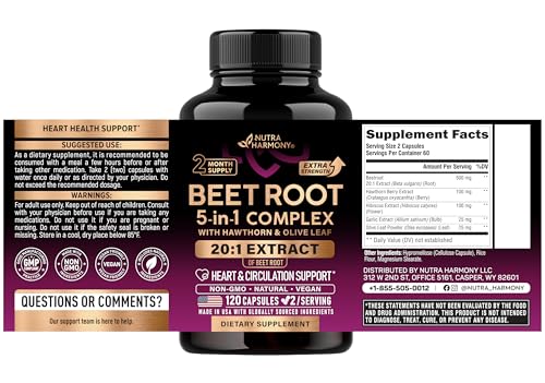 NUTRAHARMONY Beet Root Capsules & Biotin with Silicon Softgels, 240