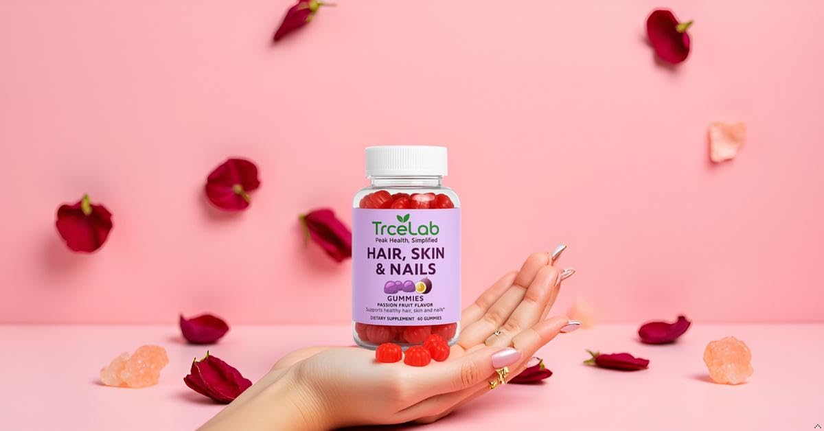 TRCELAB Hair Skin & Nails Gummies 60 Count