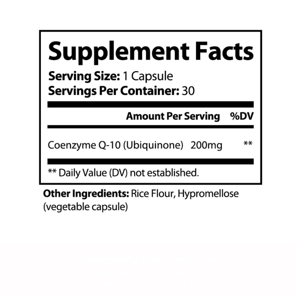 PureNature Plus CoQ10 200mg Ubiquinone Capsule, 30 Count