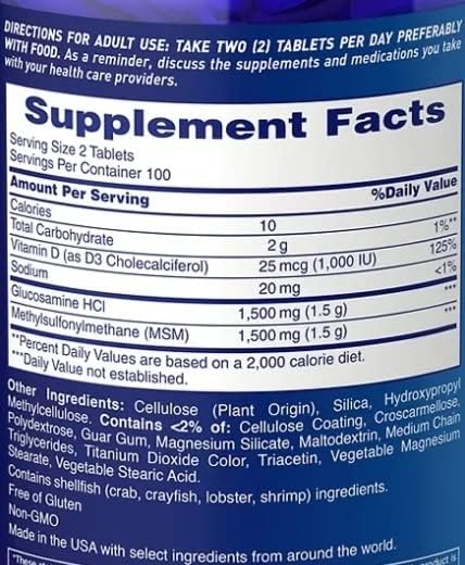 Osteo Bi-Flex Triple Strength Glucosamine 1500 mg, MSM 1500 mg with Vitamin D3 1000 UI Tablets, 200 Count