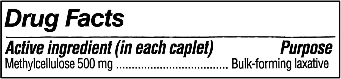 Generic Fiber Therapy Methylcellulose 500mg Caplets 100 Count