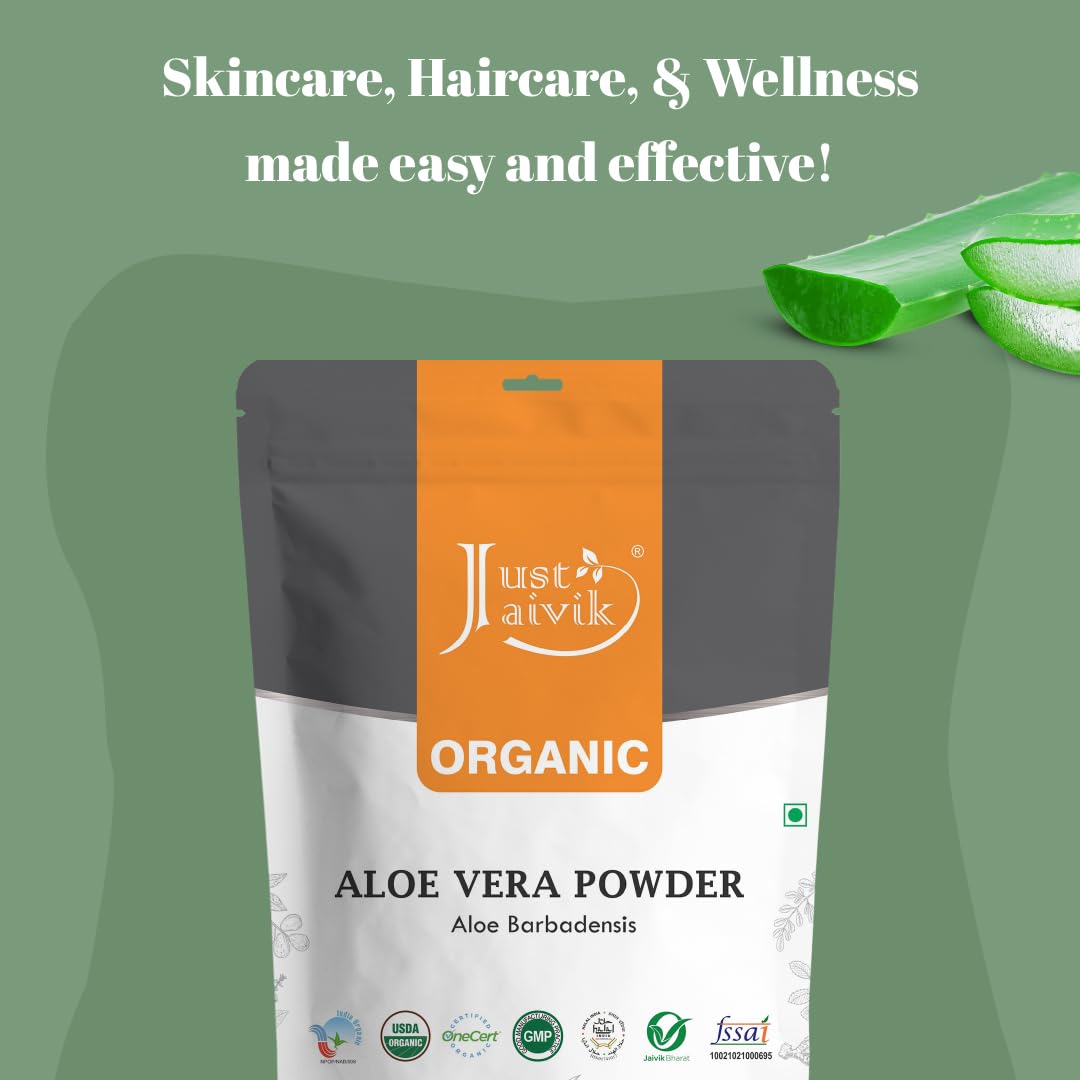 Just Jaivik 100% Organic Aloe Vera Powder 8 Ounce