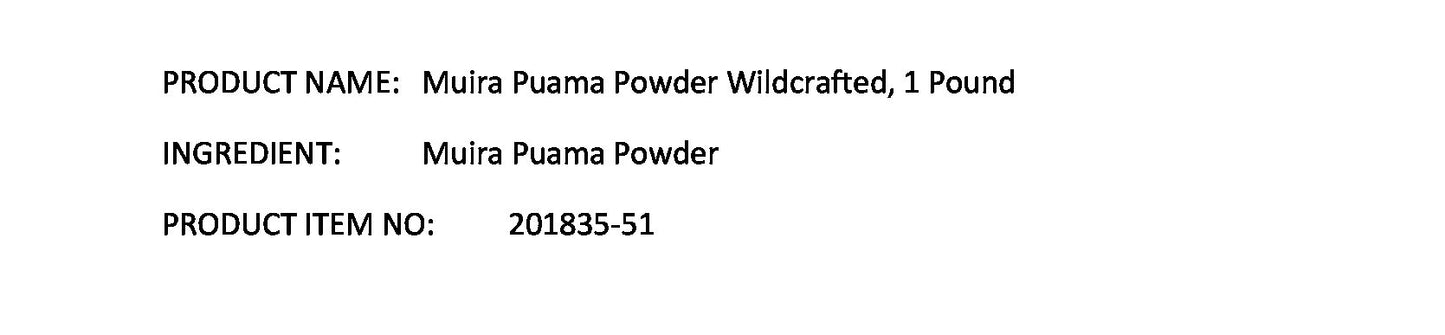 Starwest Botanicals Muira Puama Powder - Ptychopetalum olacoides 16 oz