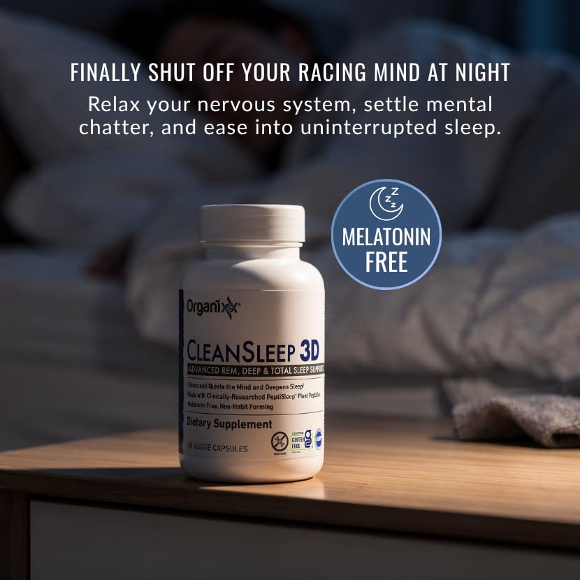 Organixx Clean Sleep 3D Melatonin Free, L-Theanine & GABA Capsule, 30 Count