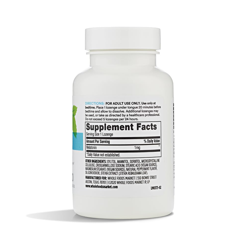 365 by Whole Foods Market Melatonin 1 mg Peppermint Lozenges 240