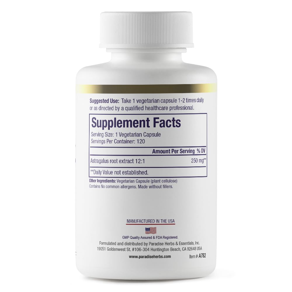 Paradise Herbs Astragalus Extract Capsules, 120 Capsules