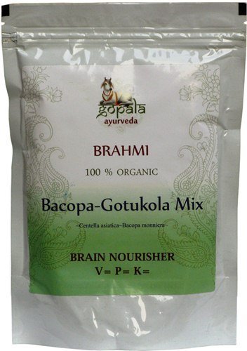 Gopala Ayurveda Organic Brahmi Bacopa Gotukola Mix Powder, 1 Count