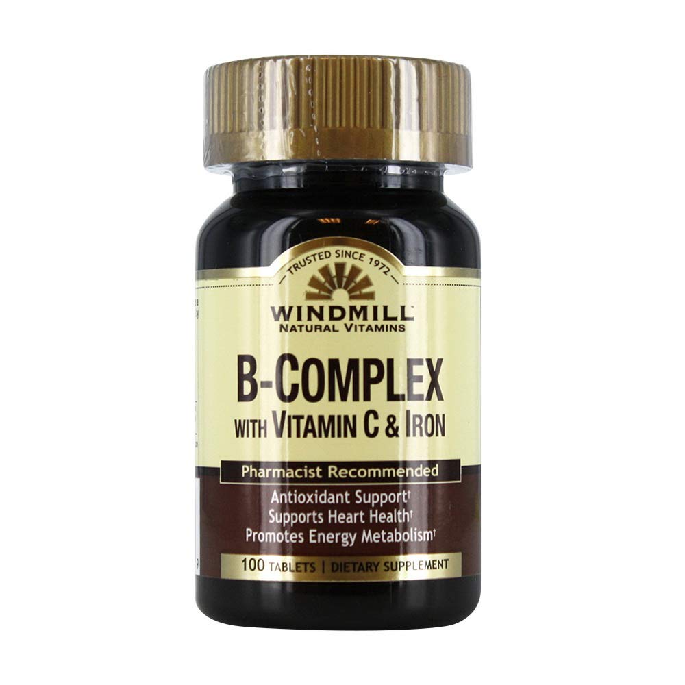 Windmill B-Complex Tablet with Vitamin C and Iron - 100 Count