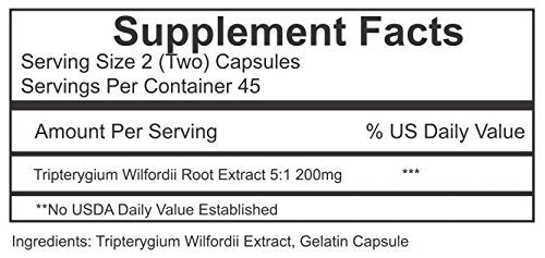 ThunderGodRoot.com Thunder God Vine Root 5:1 Supplement Tripterygium Wilfordii Herbal Supplement 90 Capsules